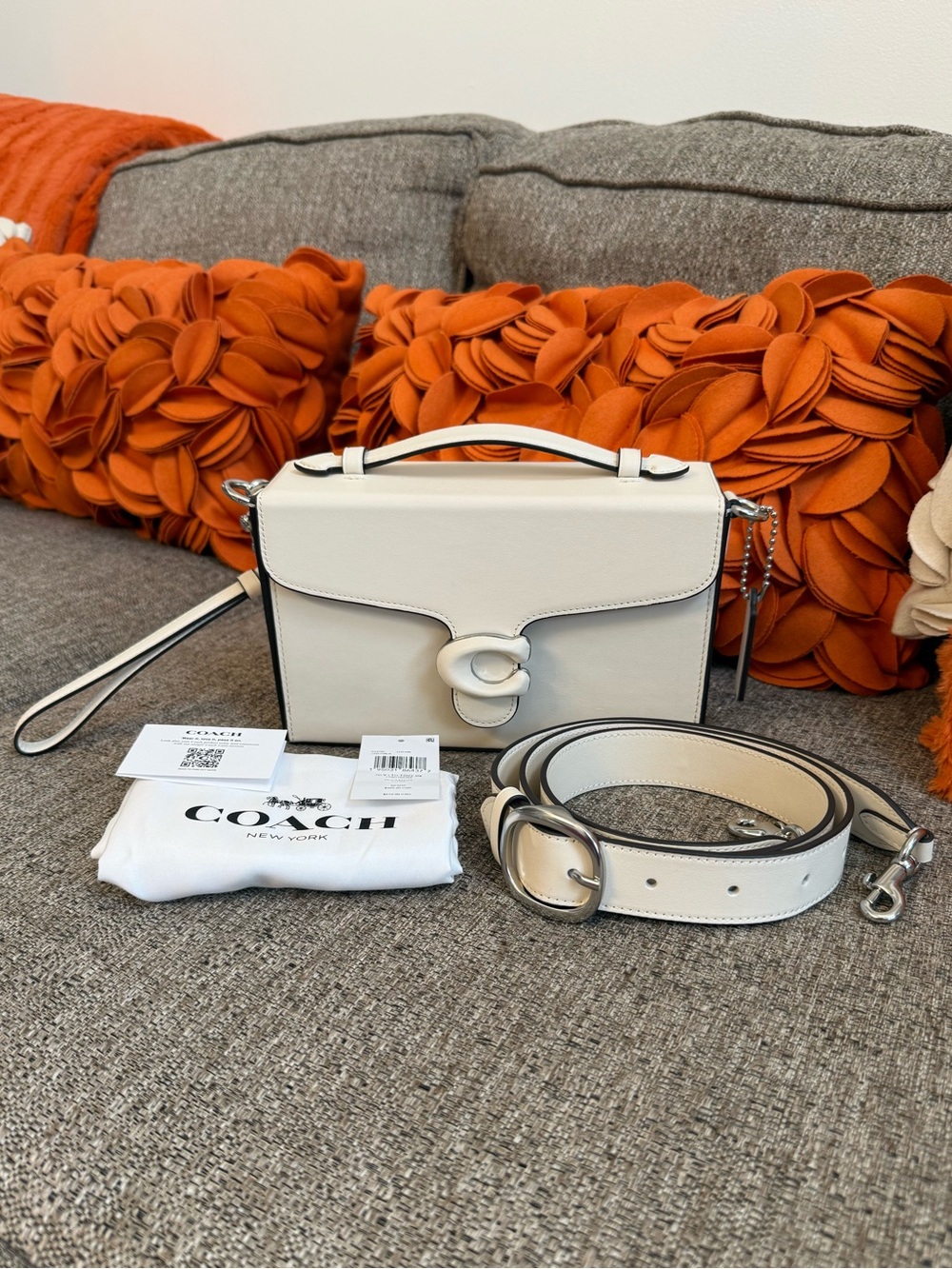 NWT Coach Tabby Box Bag in Chalk Glove Leather $495 MSRP
